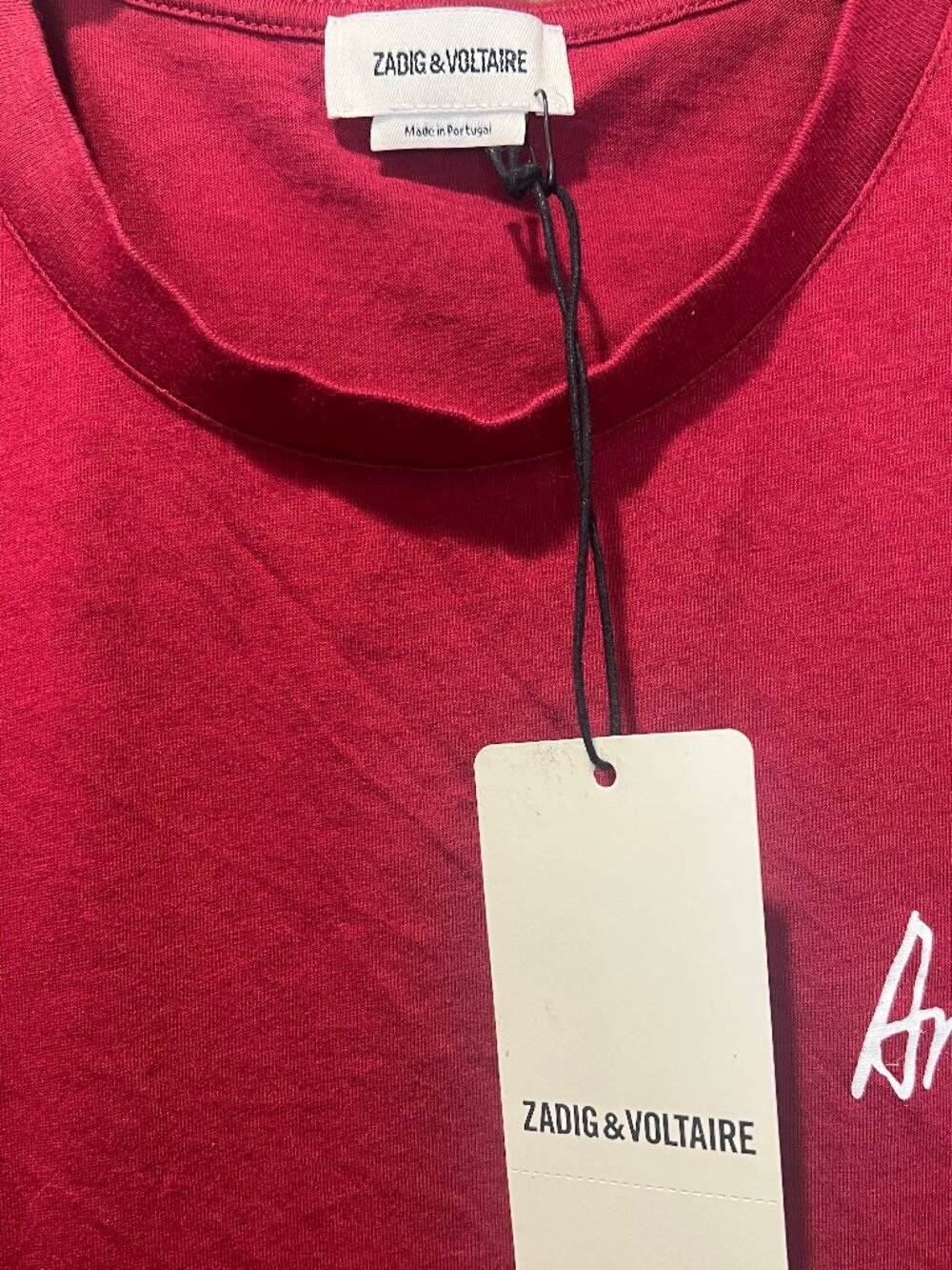 NWT Zadig & Voltaire Woop Amour Wine Red Crewneck Short Sleeve T-Shirt Size M - Picture 5 of 8